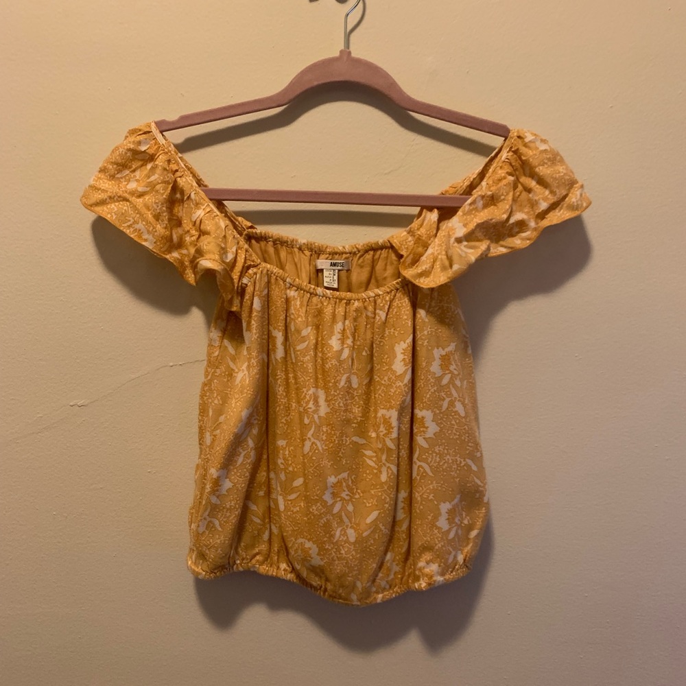 Yellow off the shoulder top